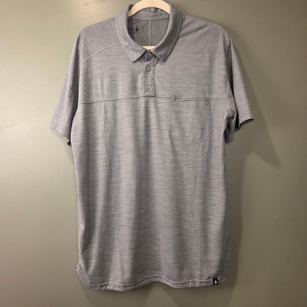 Smartwool Men's Merino Wool Blend Polo Shirt Merino Sport 150 Gray Size L